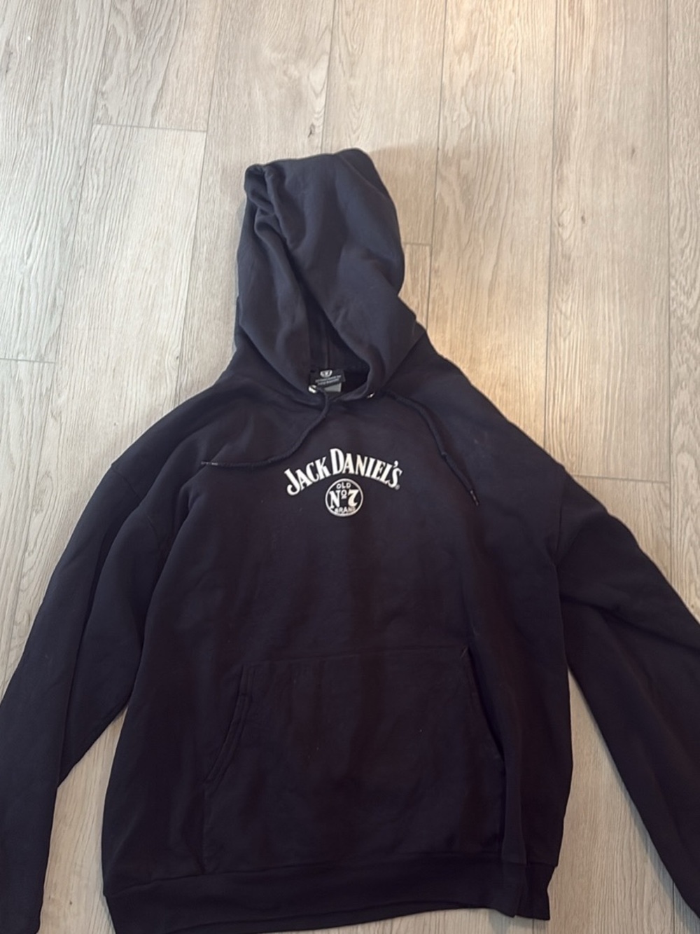 Jack Daniels Black Pullover Hoodie with White Logo